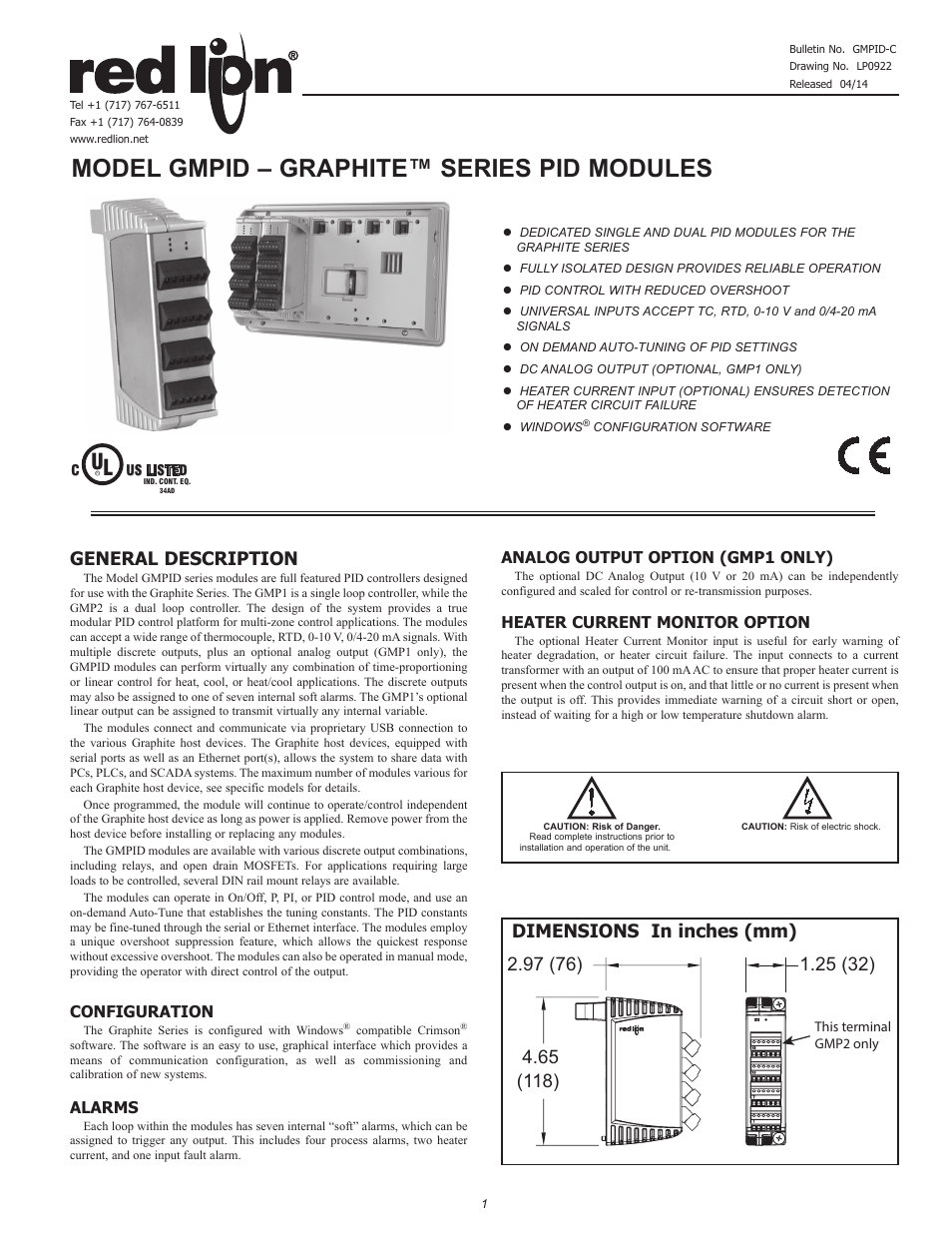 Red Lion GMPID Single and Dual PID Modules User Manual | 8 pages