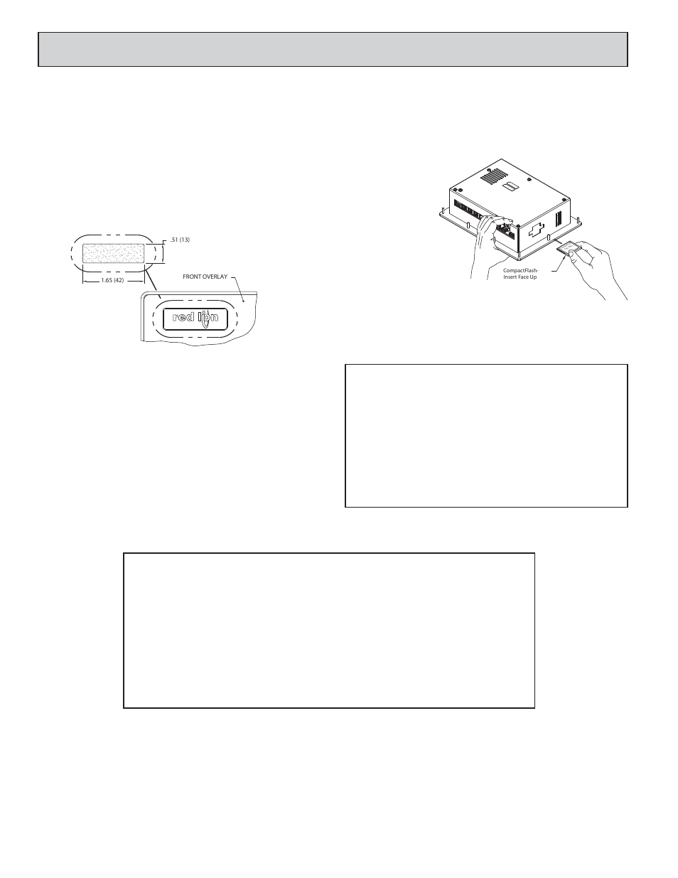 Ptional, Eatures, Ccessories | Compactflash socket, Optional communication card, Custom logo | Red Lion G308 G308A 8.4" TFT and G308C 7.7 DSTN Color Touch Panels" User Manual | Page 8 / 8