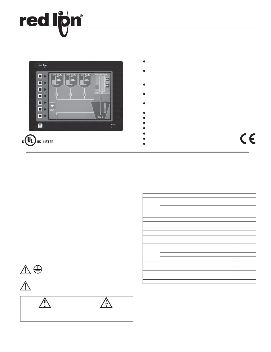 Red Lion G310 10" TFT Color Touch Panel User Manual | 8 pages