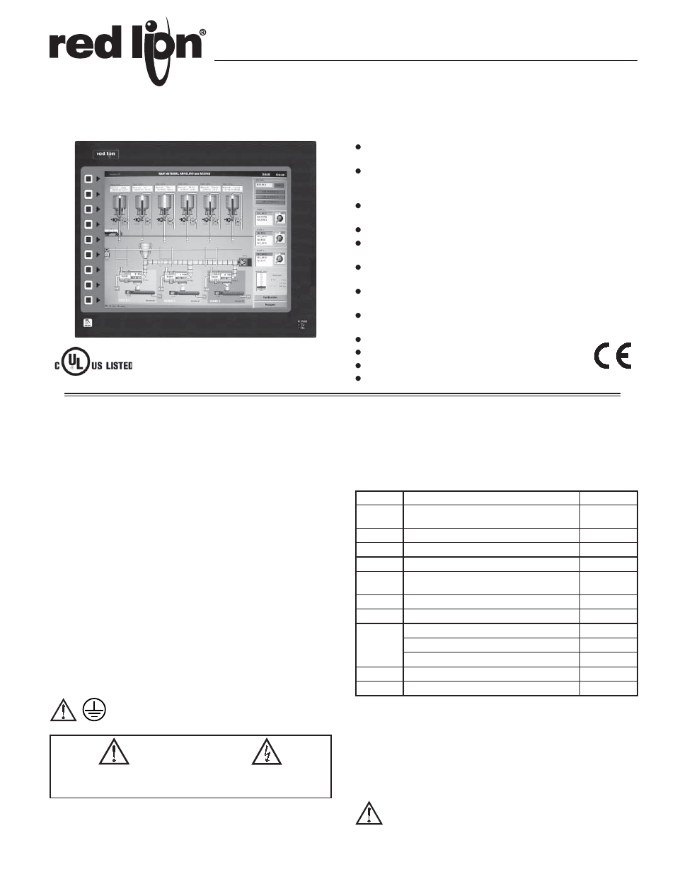 Red Lion G315 15" TFT Color Touch Panel User Manual | 8 pages