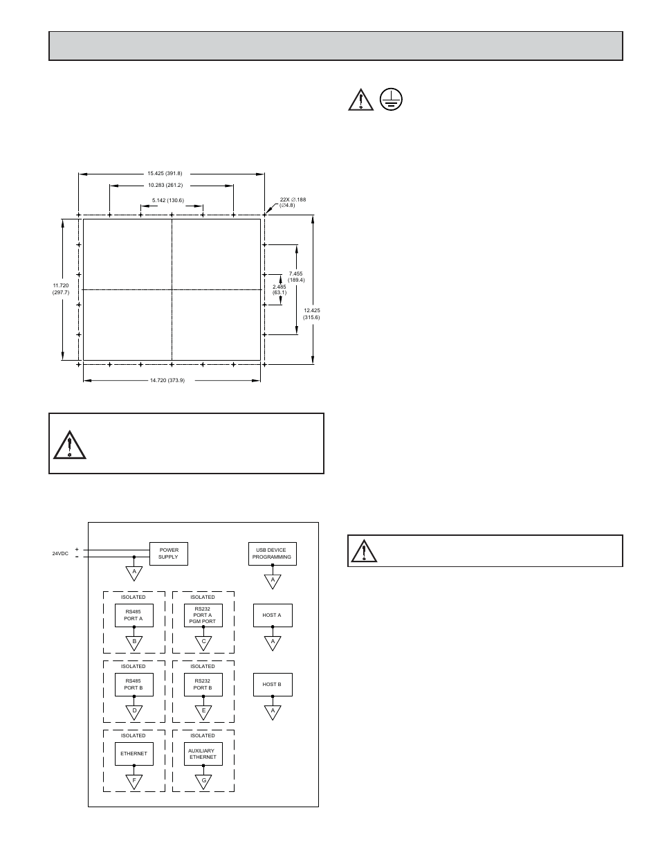 G315c, Nstalling, Owering | Mounting instructions, Connecting to earth ground, Power supply requirements | Red Lion G315 15" TFT Color Touch Panel User Manual | Page 3 / 8