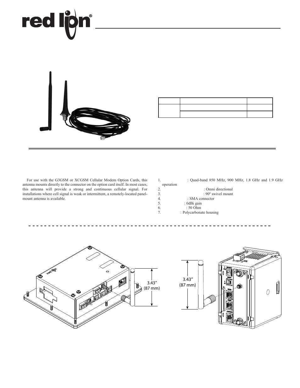 Red Lion G3QANT User Manual | 2 pages