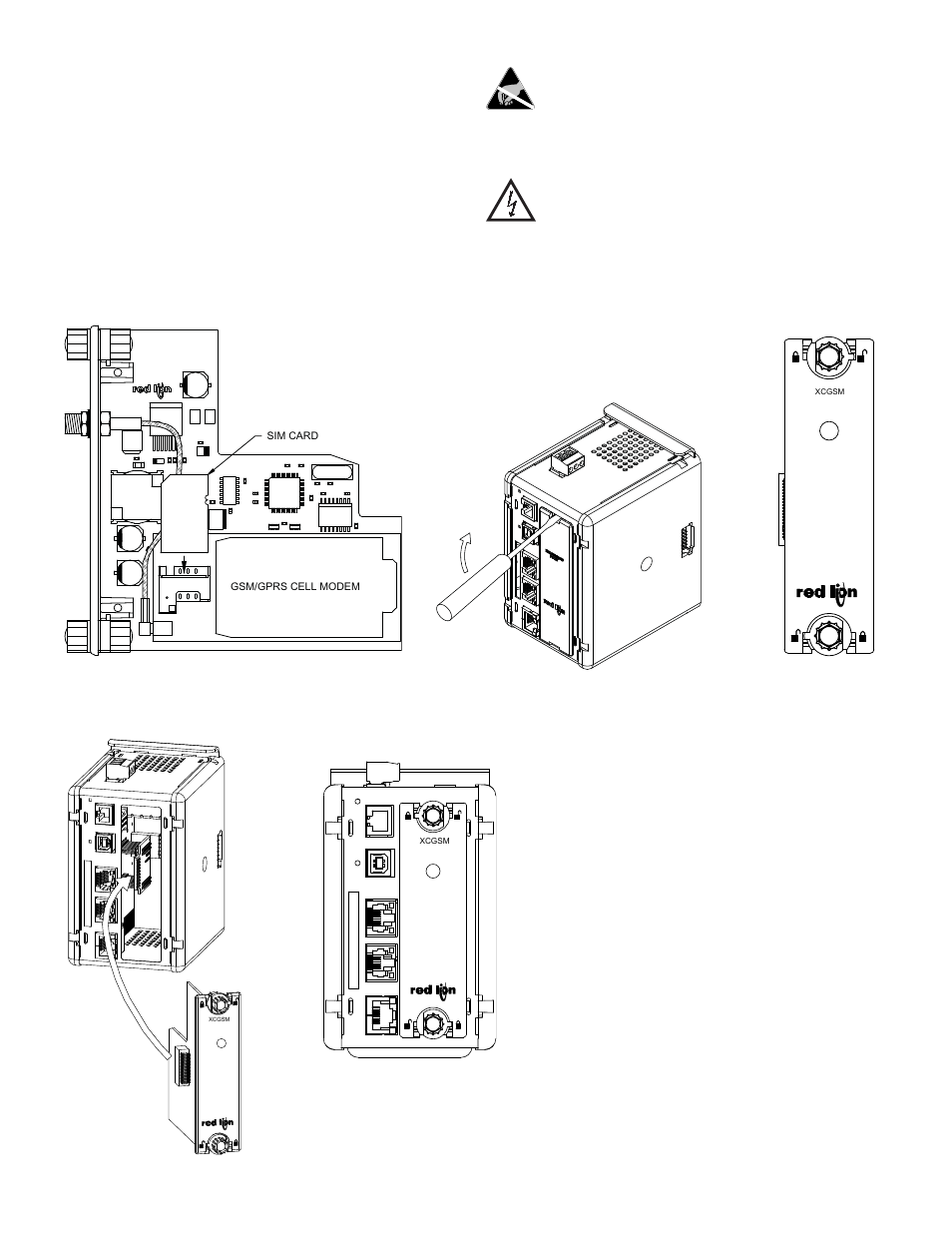 Installing the xcgsm option card, The option card label | Red Lion XCGSM User Manual | Page 2 / 4