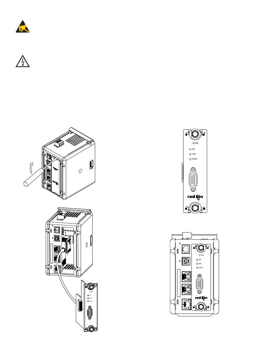 Installing the xcpb option card | Red Lion XCPB User Manual | Page 2 / 4