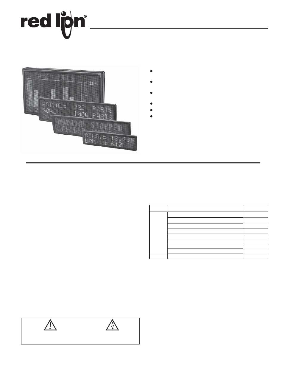 Red Lion PFM - Plant Floor Marquee User Manual | 4 pages