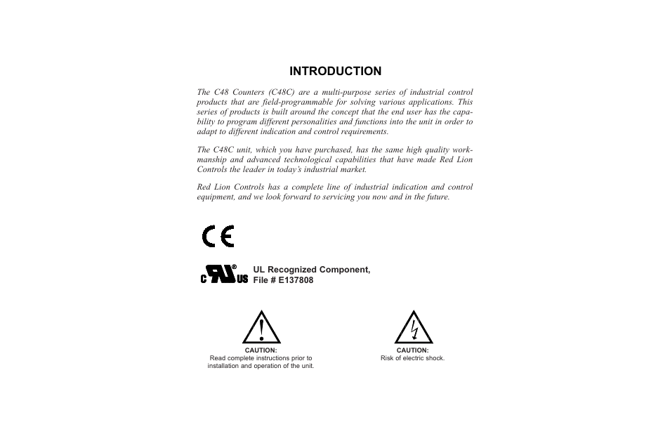 Introduction | Red Lion C48C User Manual | Page 2 / 57