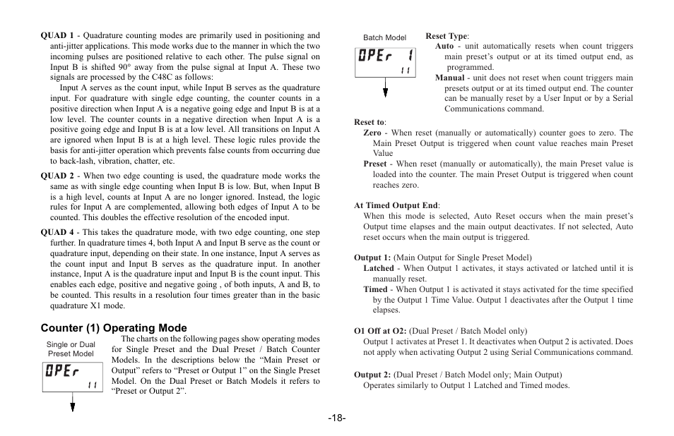 Oper, Oper 1 | Red Lion C48C User Manual | Page 24 / 57