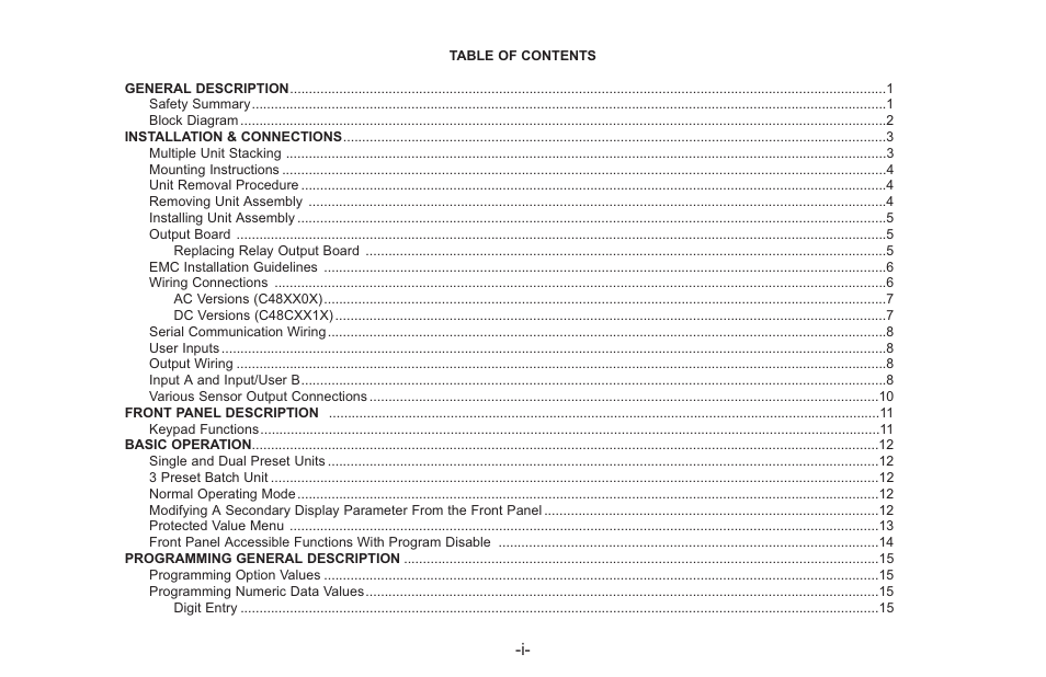 Red Lion C48C User Manual | Page 3 / 57