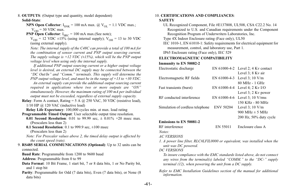 Red Lion C48C User Manual | Page 47 / 57