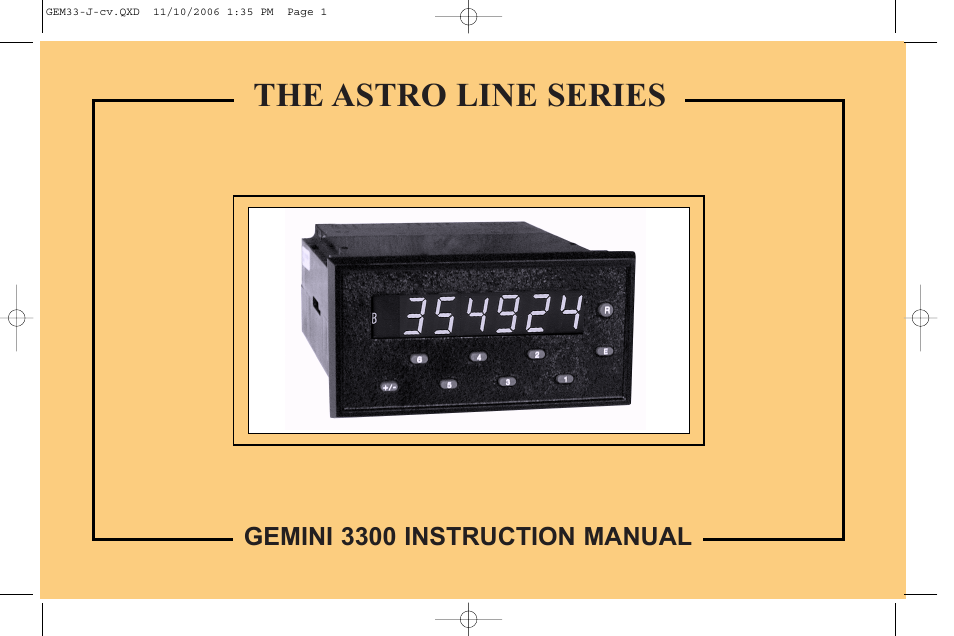 Red Lion GEMINI 33 User Manual | 52 pages