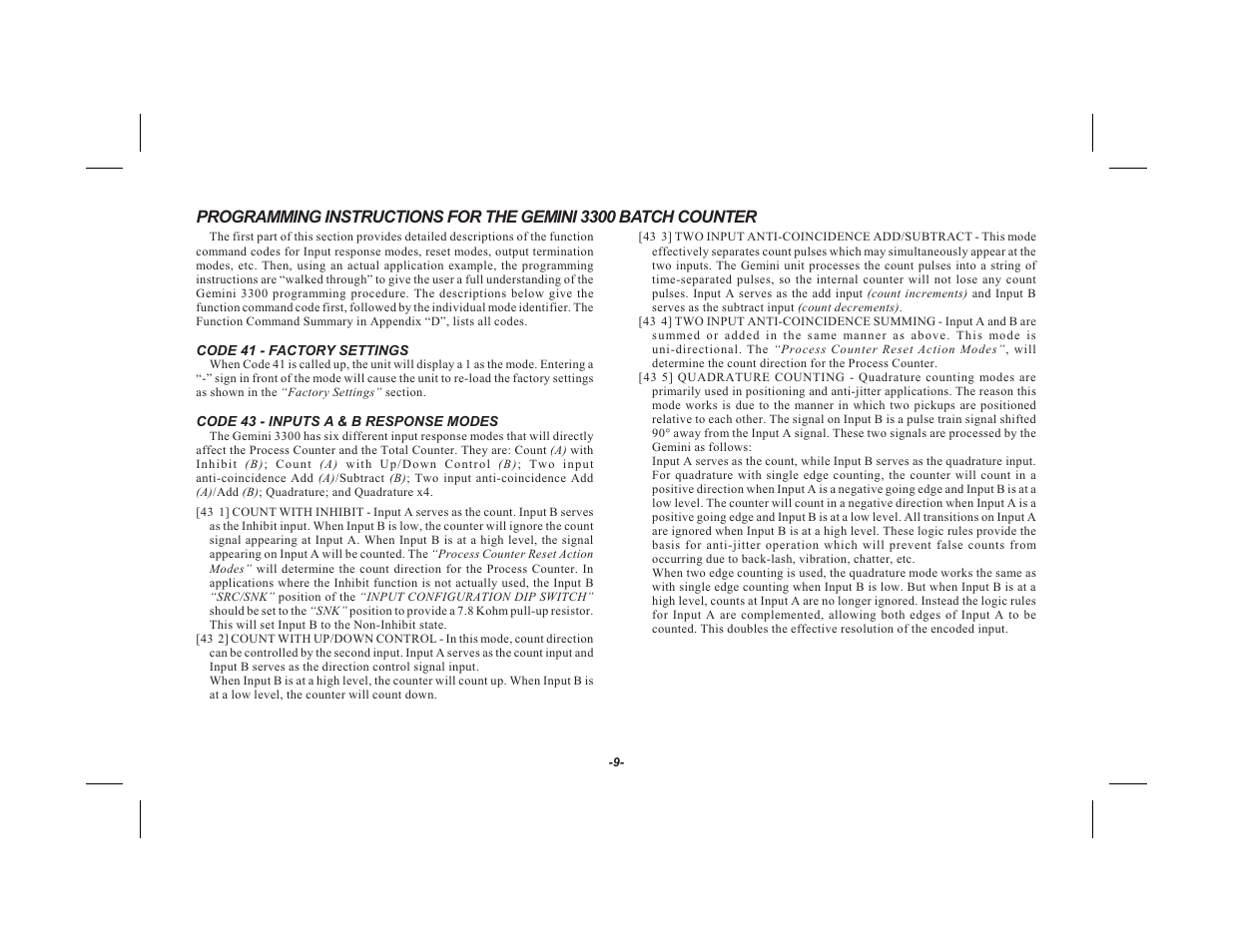 Red Lion GEMINI 33 User Manual | Page 11 / 52
