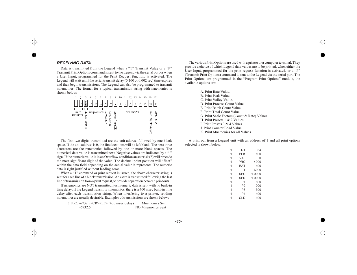 Receiving data 35 | Red Lion LEGEND User Manual | Page 37 / 62