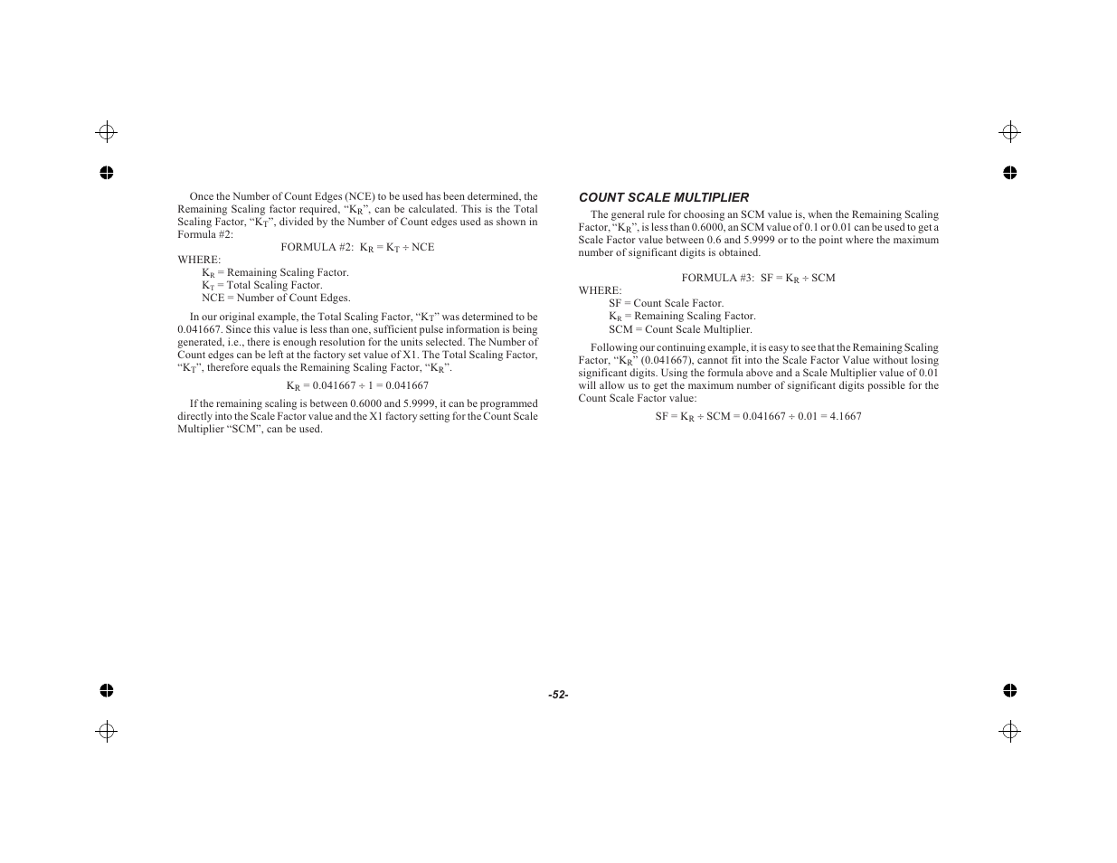 Count scale multiplier 52 | Red Lion LEGEND User Manual | Page 54 / 62