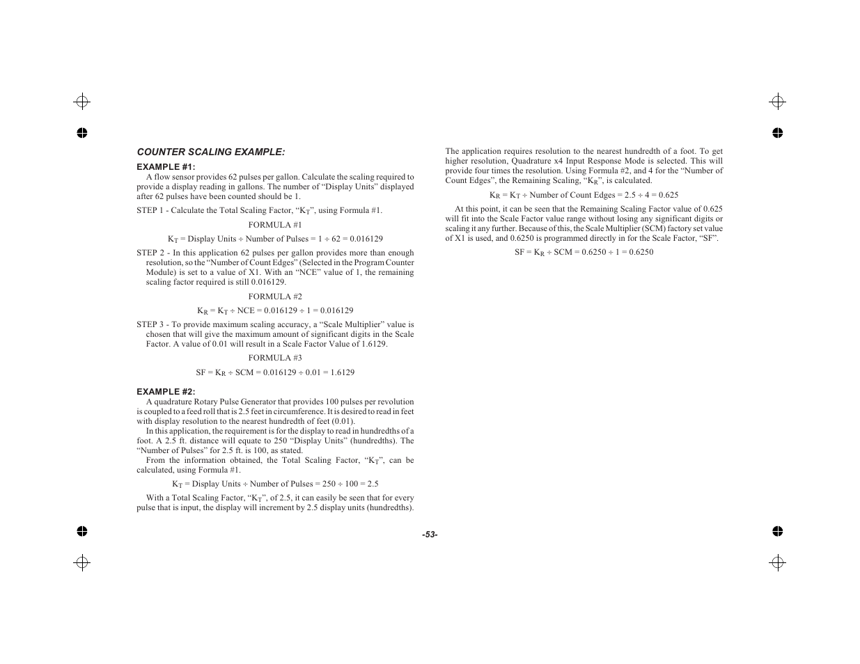 Counter scaling example: 53 | Red Lion LEGEND User Manual | Page 55 / 62