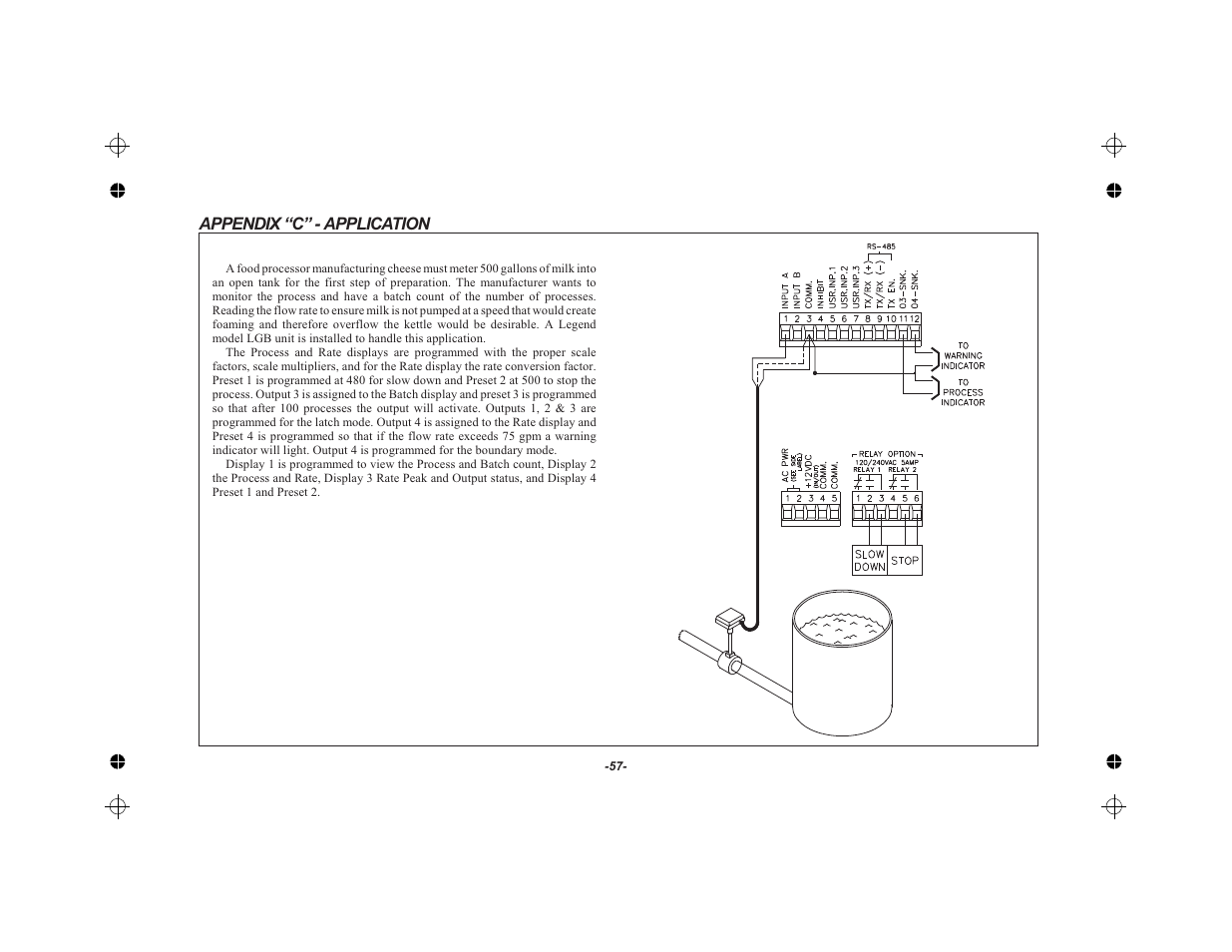 Appendix “c” - application 57, Appendix “c” - application | Red Lion LEGEND User Manual | Page 59 / 62