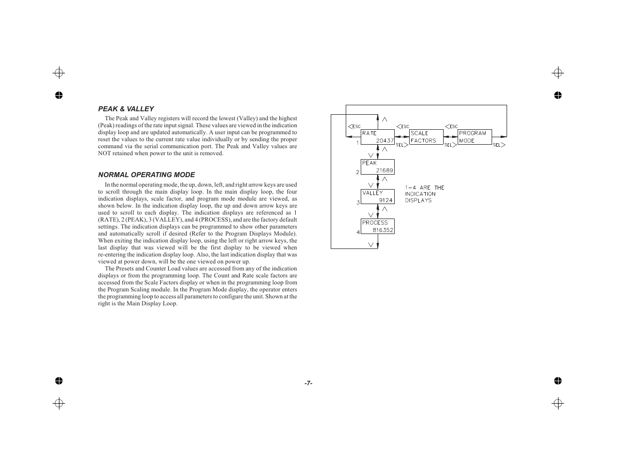 Peak & valley 7, Normal operating mode 7 | Red Lion LEGEND User Manual | Page 9 / 62