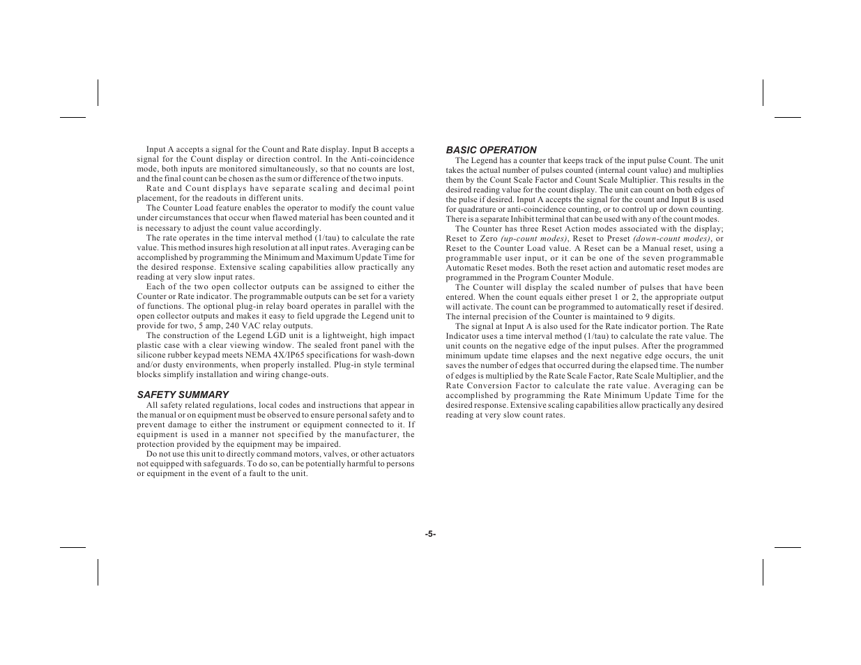 Red Lion LEGEND User Manual | Page 7 / 60