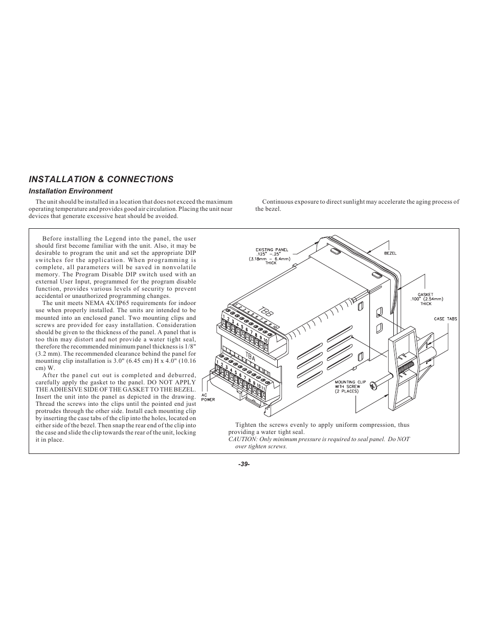 Installation & connections | Red Lion LEGEND User Manual | Page 41 / 64