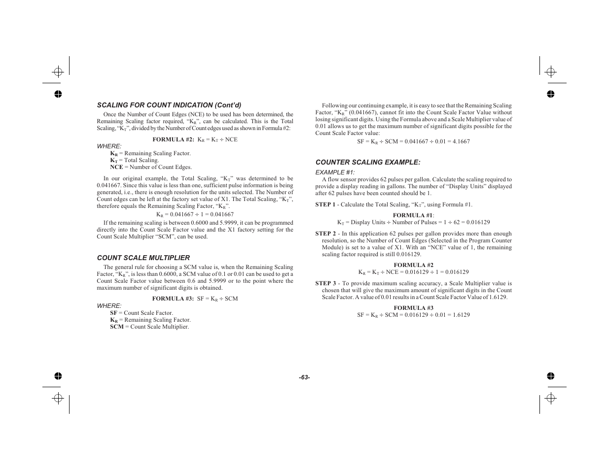 Count scale multiplier 63 | Red Lion LEGEND User Manual | Page 65 / 75