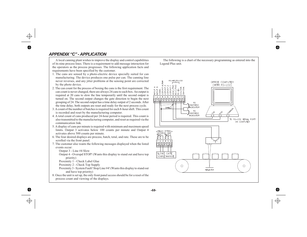 Appendix “c” - application 68, Appendix “c” - application | Red Lion LEGEND User Manual | Page 70 / 75