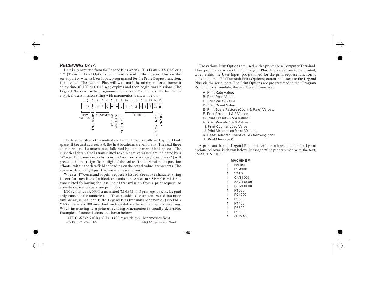 Receiving data 46 | Red Lion LEGEND User Manual | Page 48 / 76