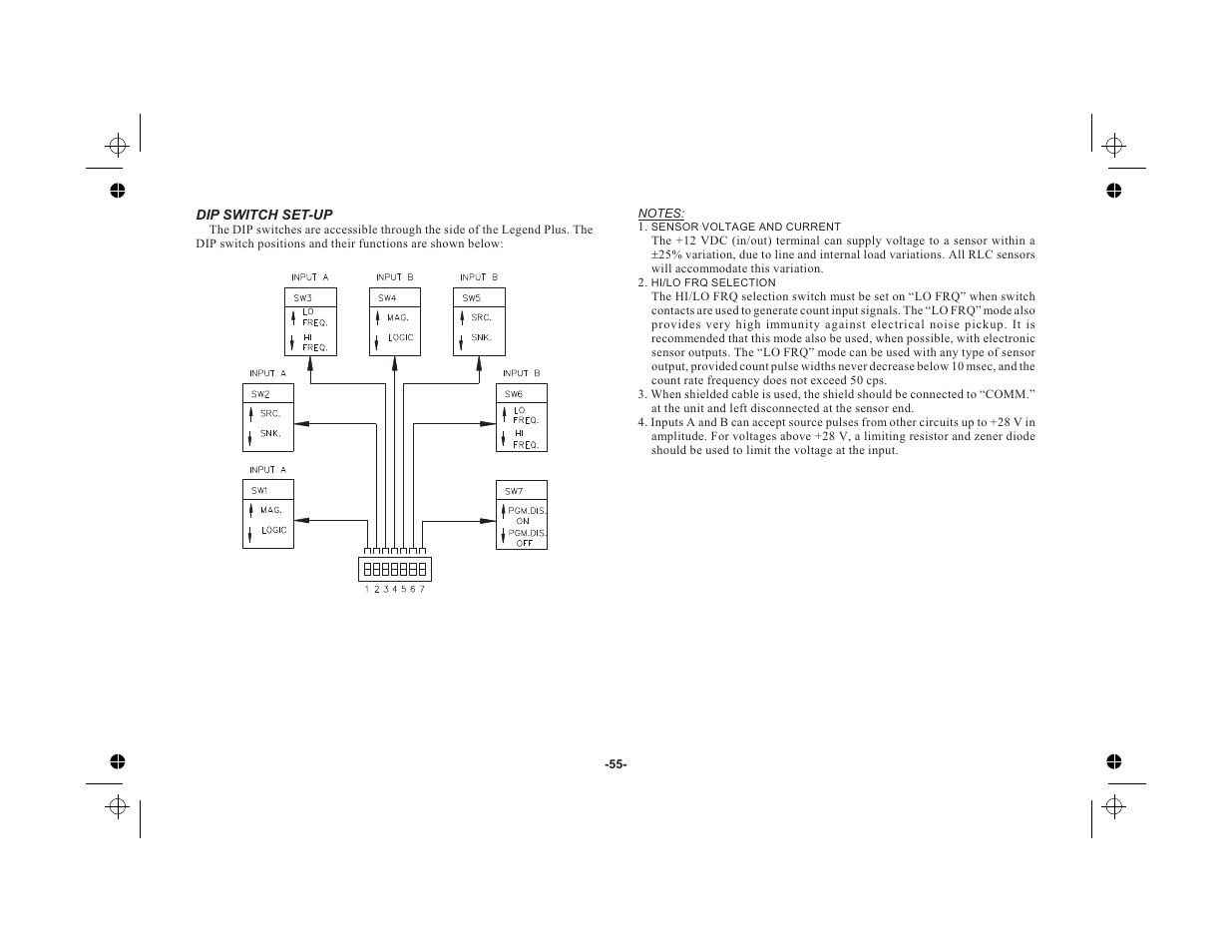 Signal wiring 54, Inputs a & b 54 | Red Lion LEGEND User Manual | Page 57 / 76