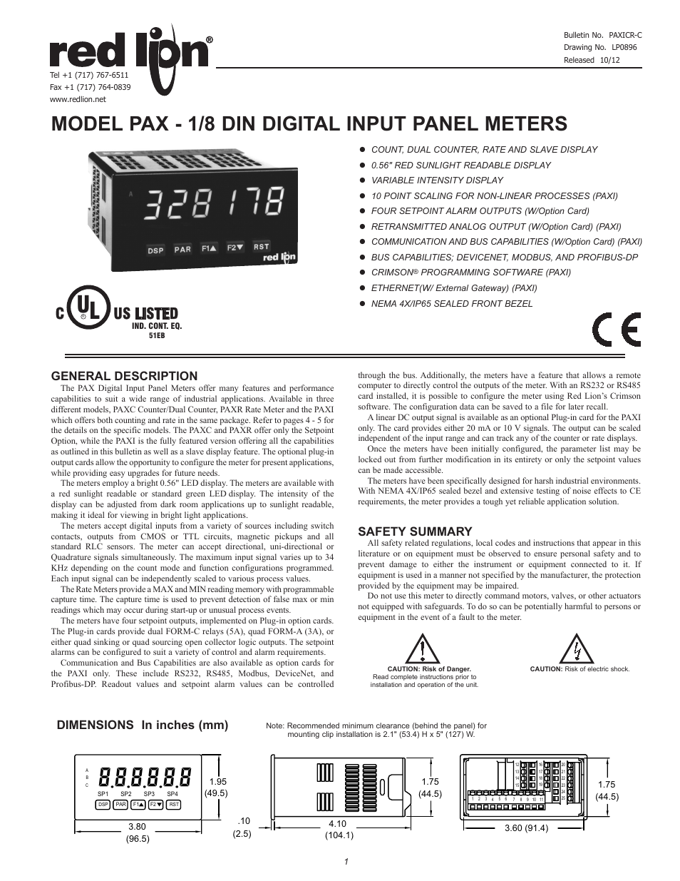 Red Lion PAXR User Manual | 32 pages