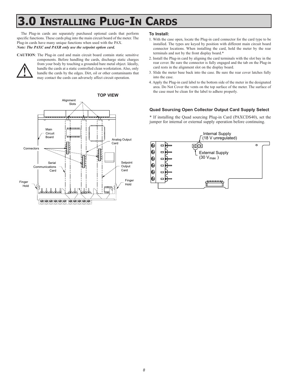 Nstalling, Ards | Red Lion PAXR User Manual | Page 8 / 32