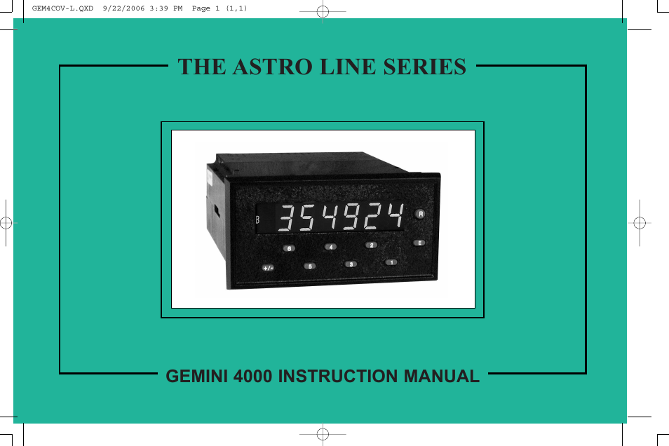 Red Lion GEMINI 42 User Manual | 74 pages