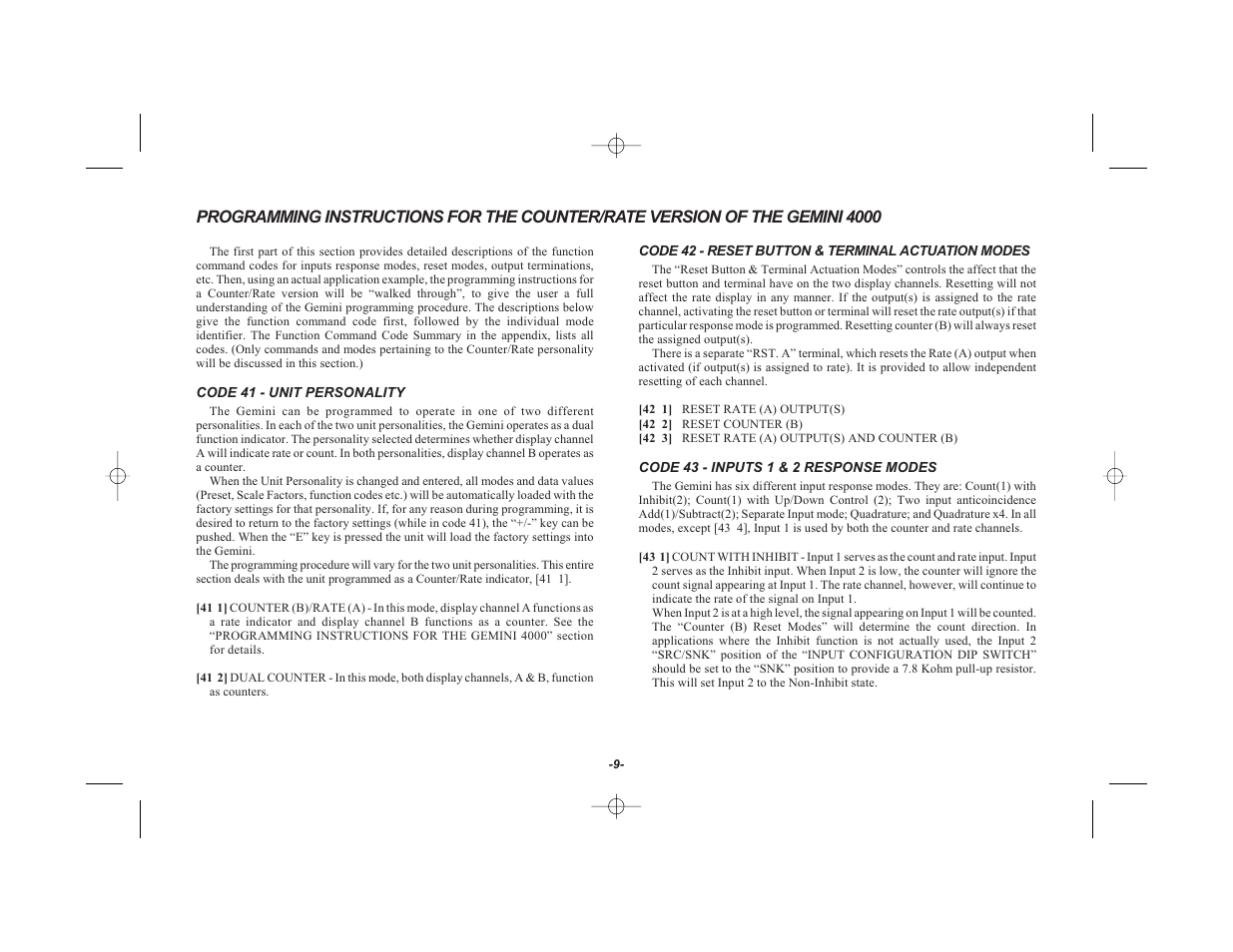 Red Lion GEMINI 42 User Manual | Page 11 / 74