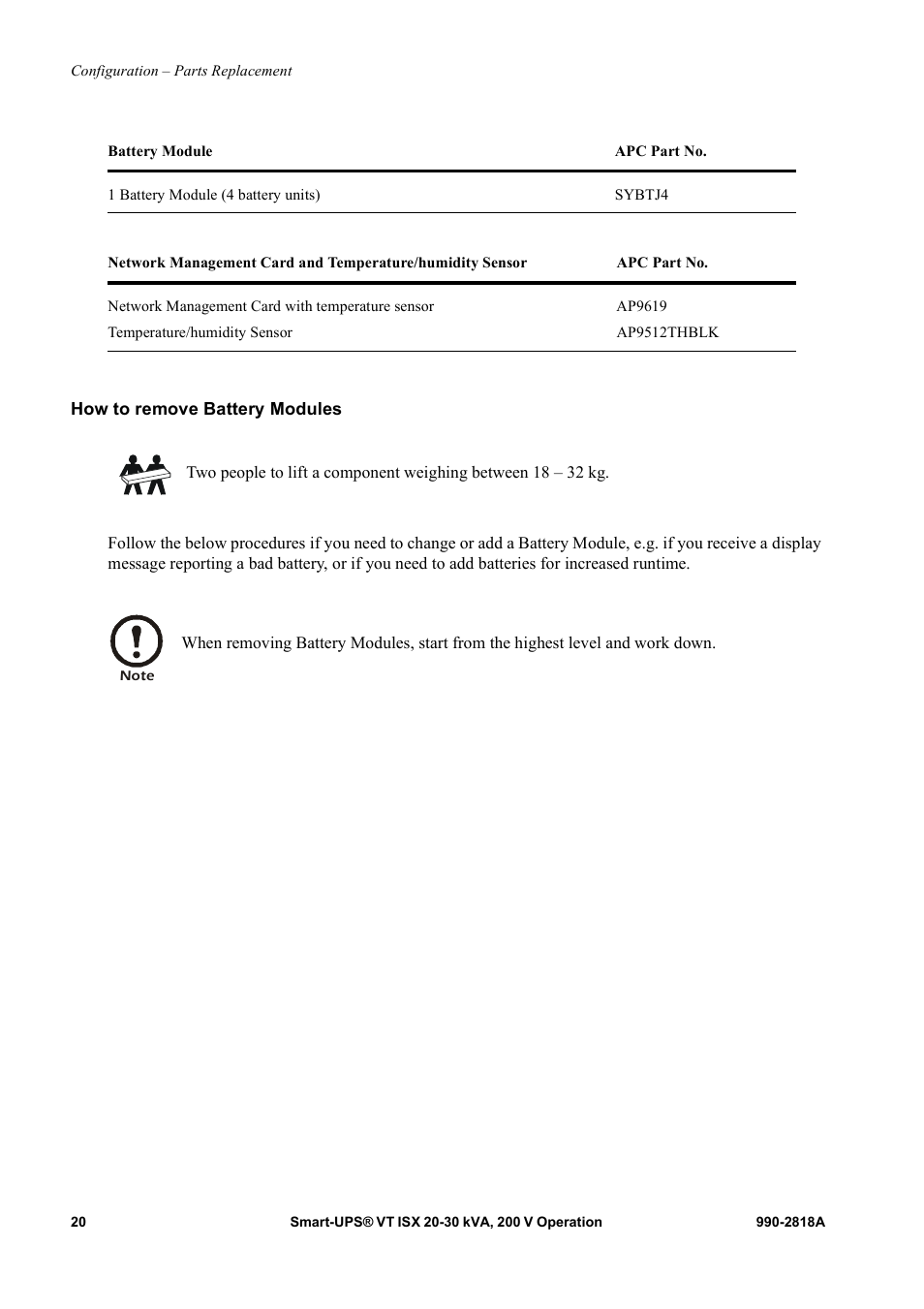 How to remove battery modules | American Power Conversion Smart-UPS User Manual | Page 26 / 36