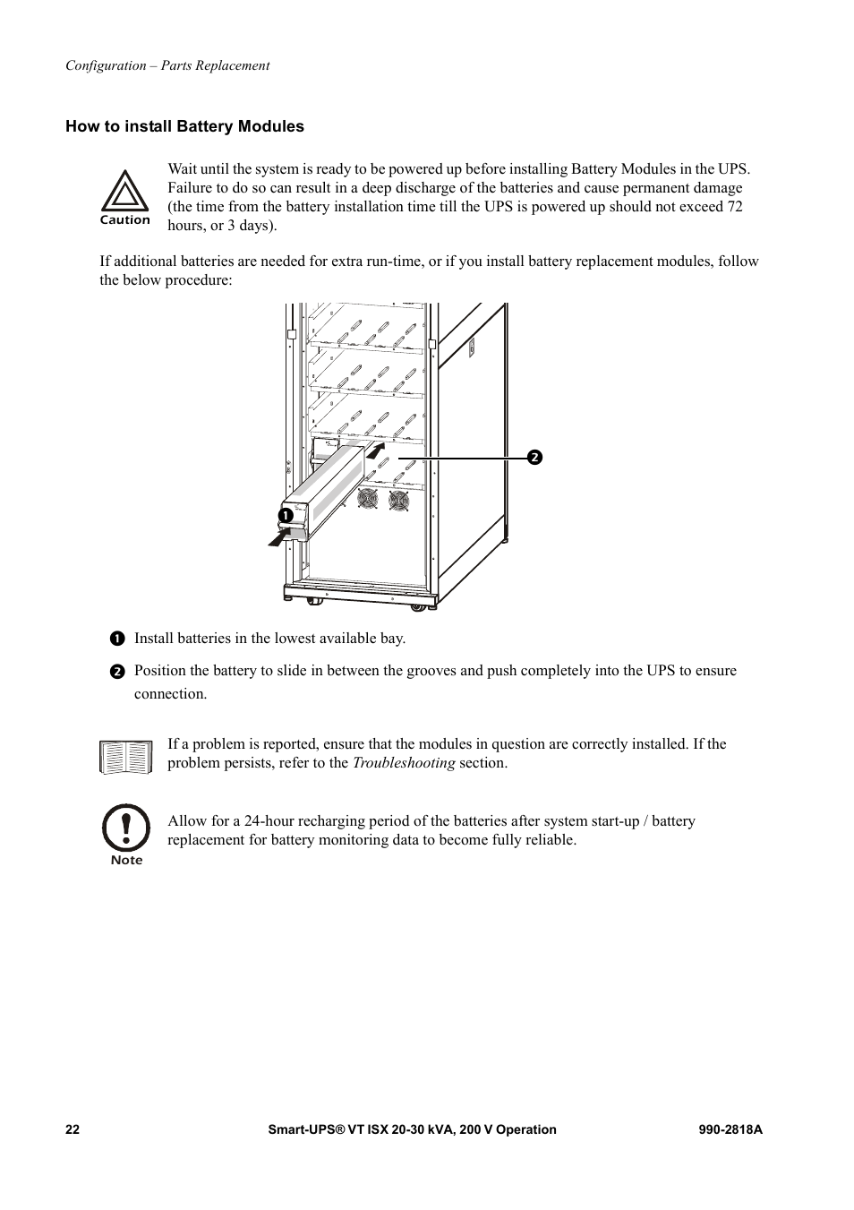 How to install battery modules | American Power Conversion Smart-UPS User Manual | Page 28 / 36