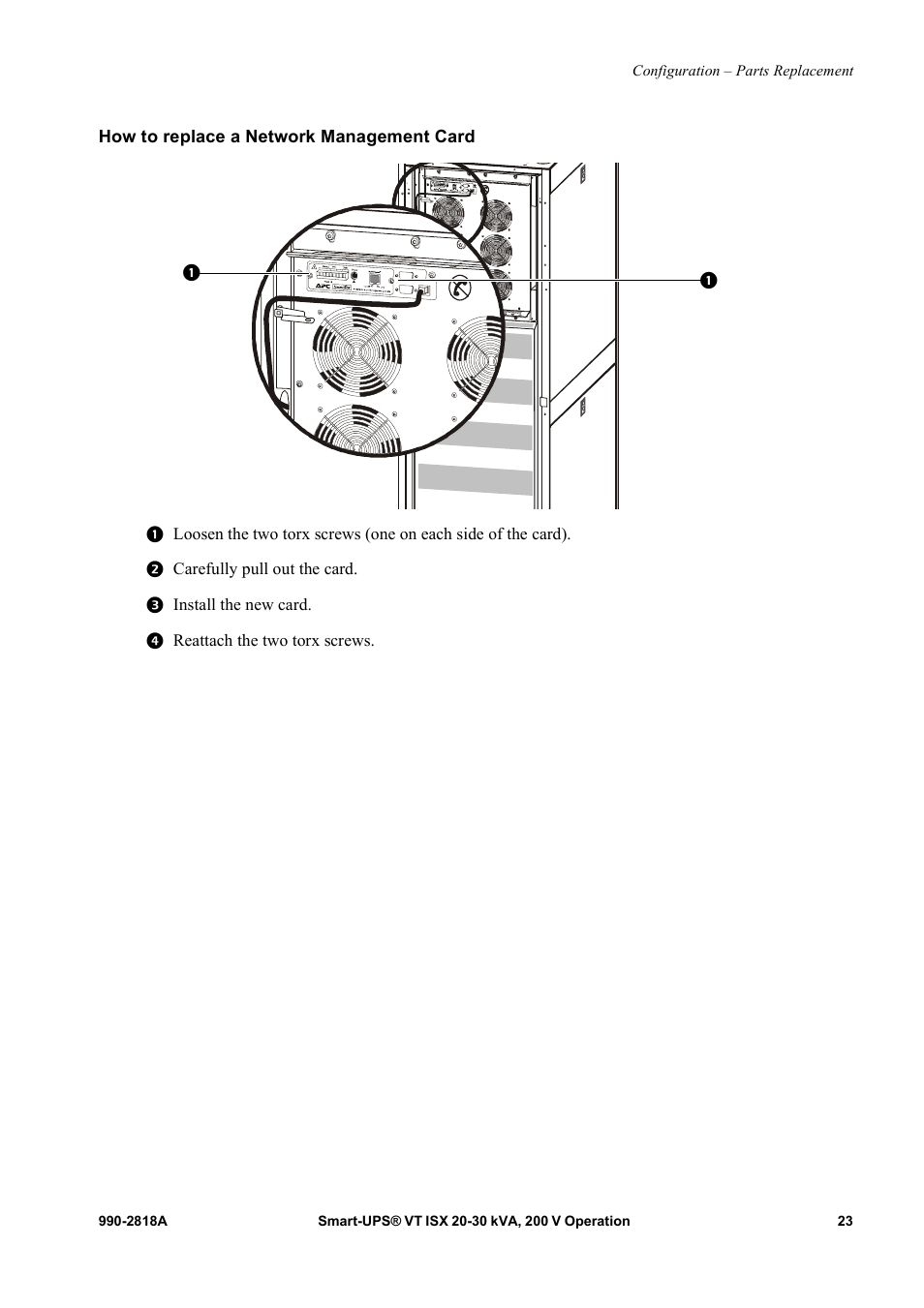 How to replace a network management card | American Power Conversion Smart-UPS User Manual | Page 29 / 36