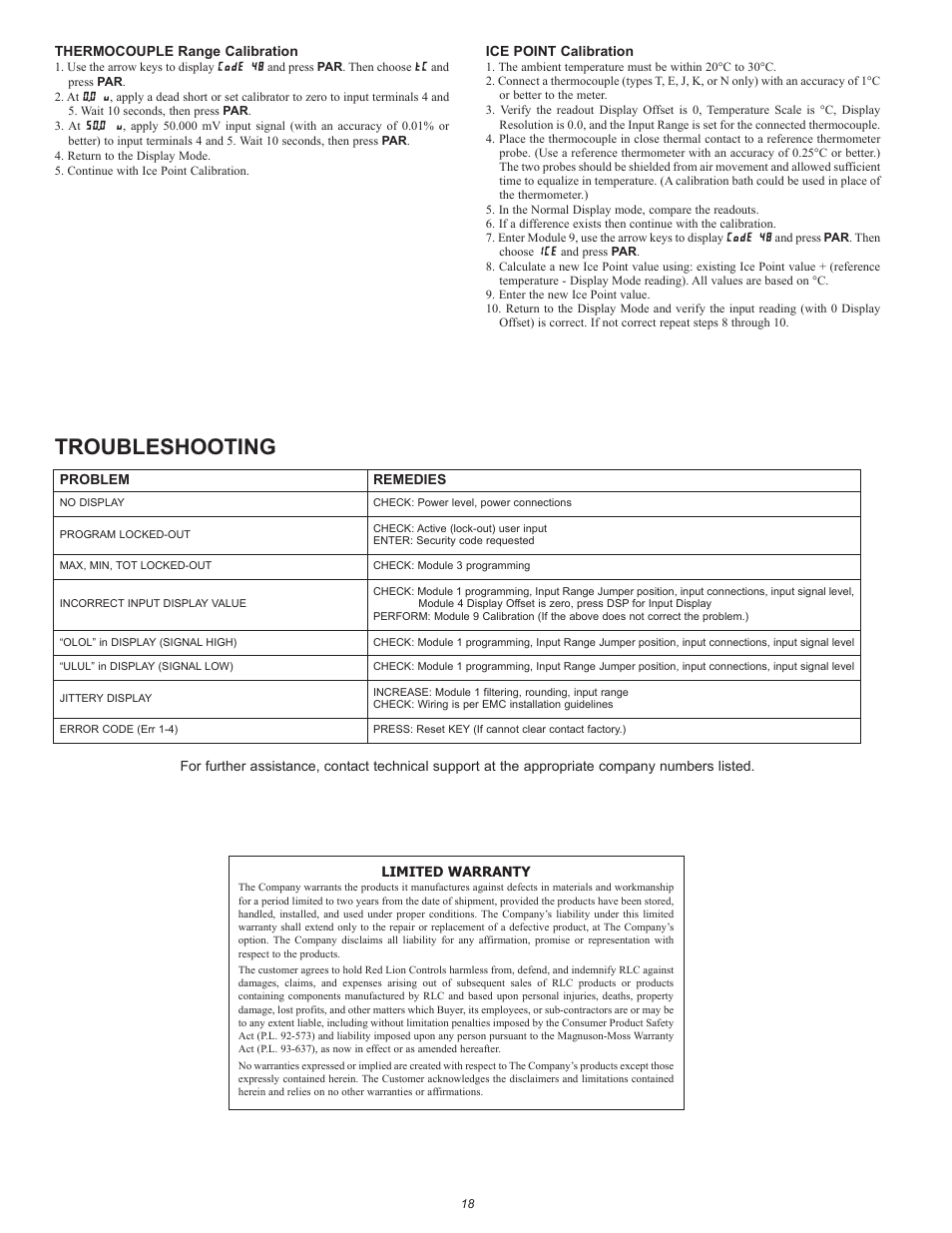 Troubleshooting | Red Lion DP5T User Manual | Page 18 / 20