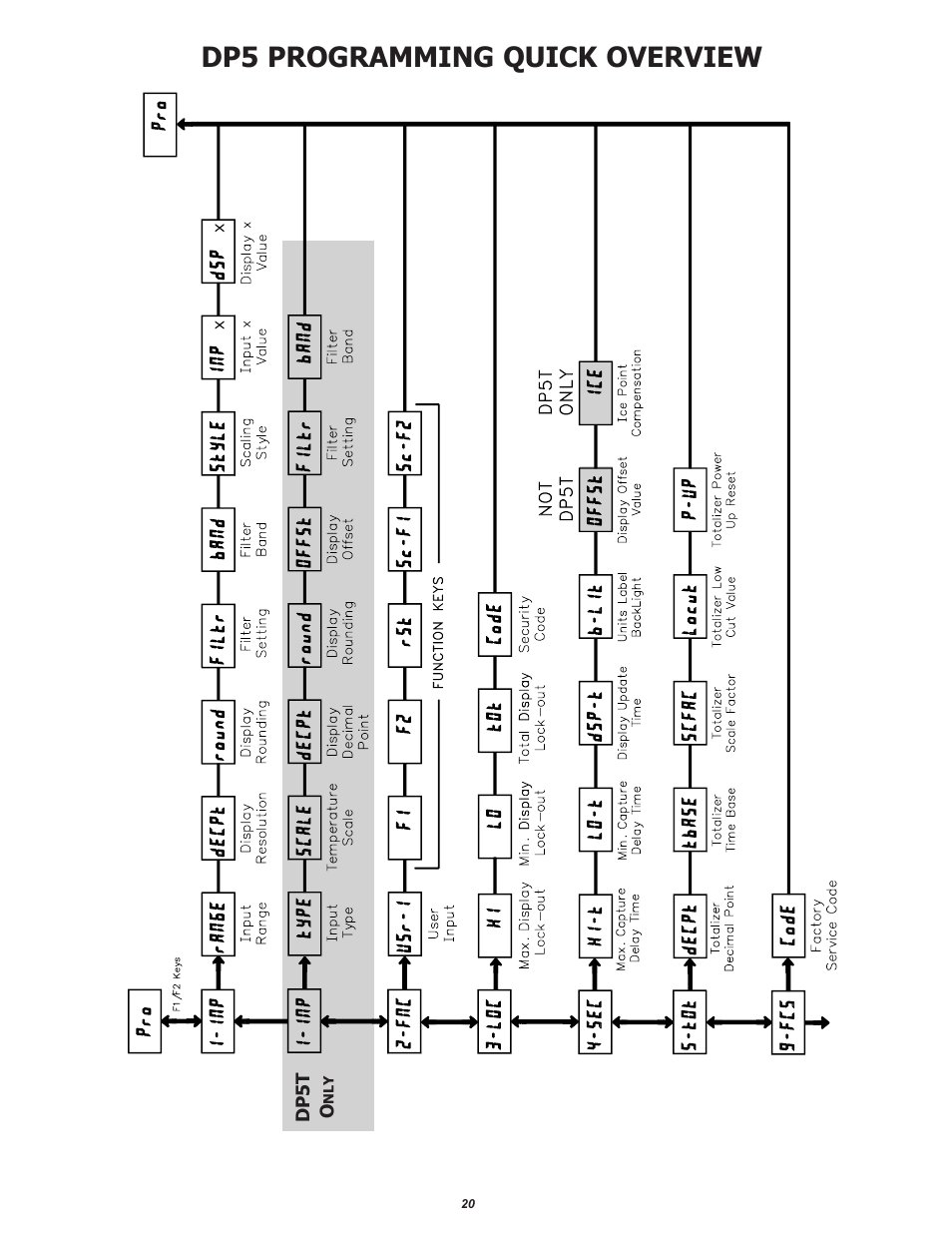 Dp5 programming quick overview | Red Lion DP5T User Manual | Page 20 / 20