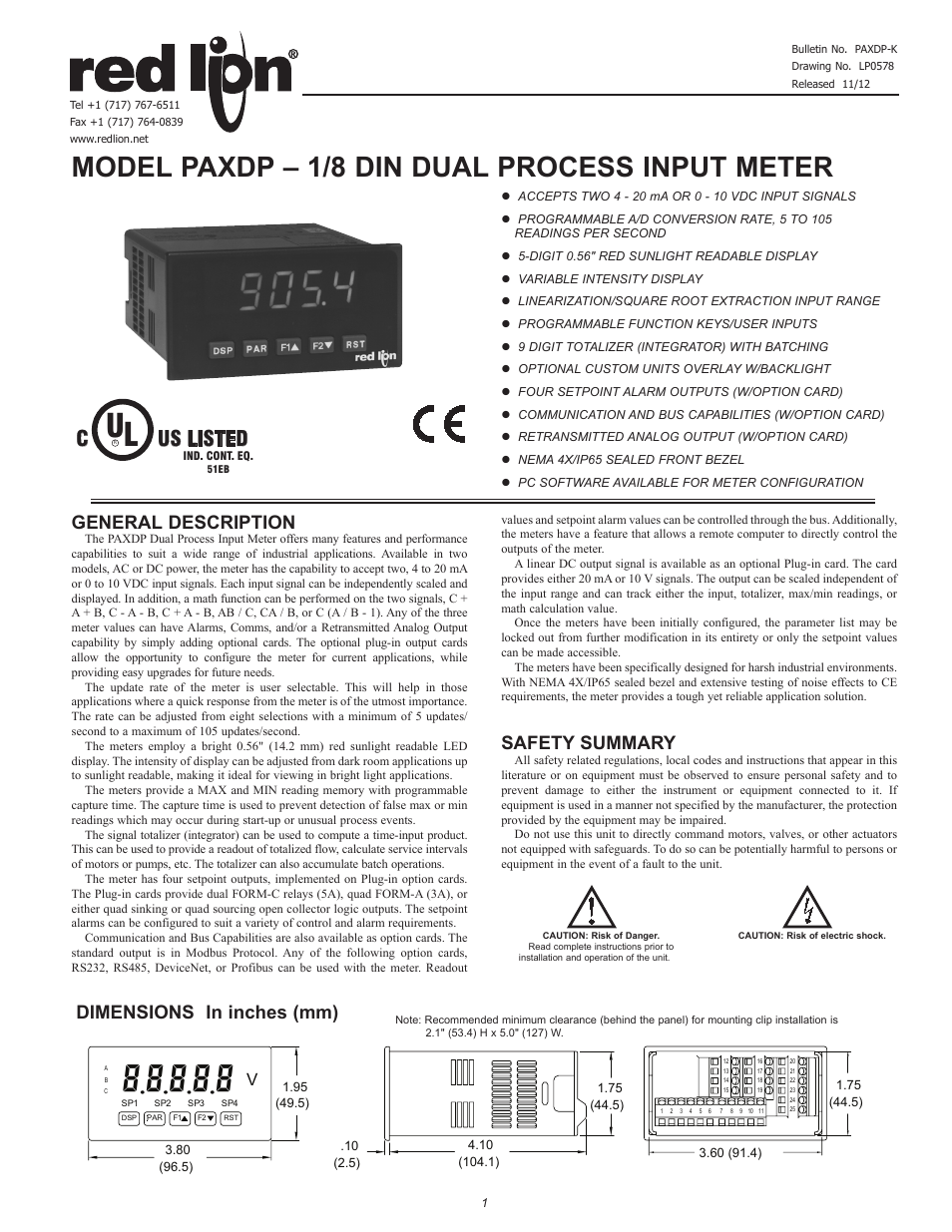 Red Lion PAXDP User Manual | 32 pages