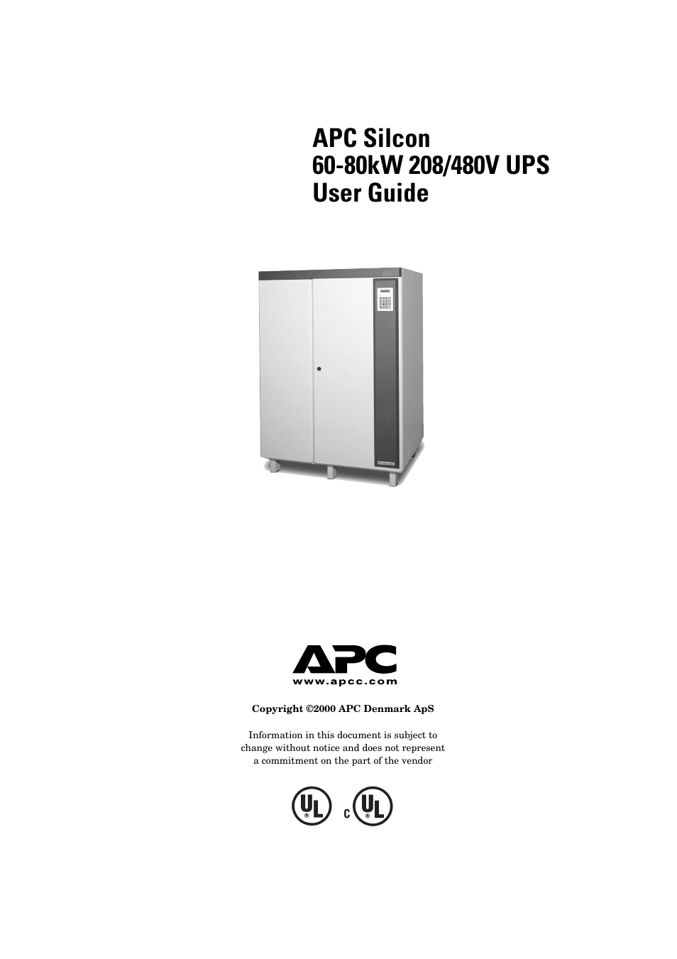 American Power Conversion 60-80kW 208/480V User Manual | 34 pages