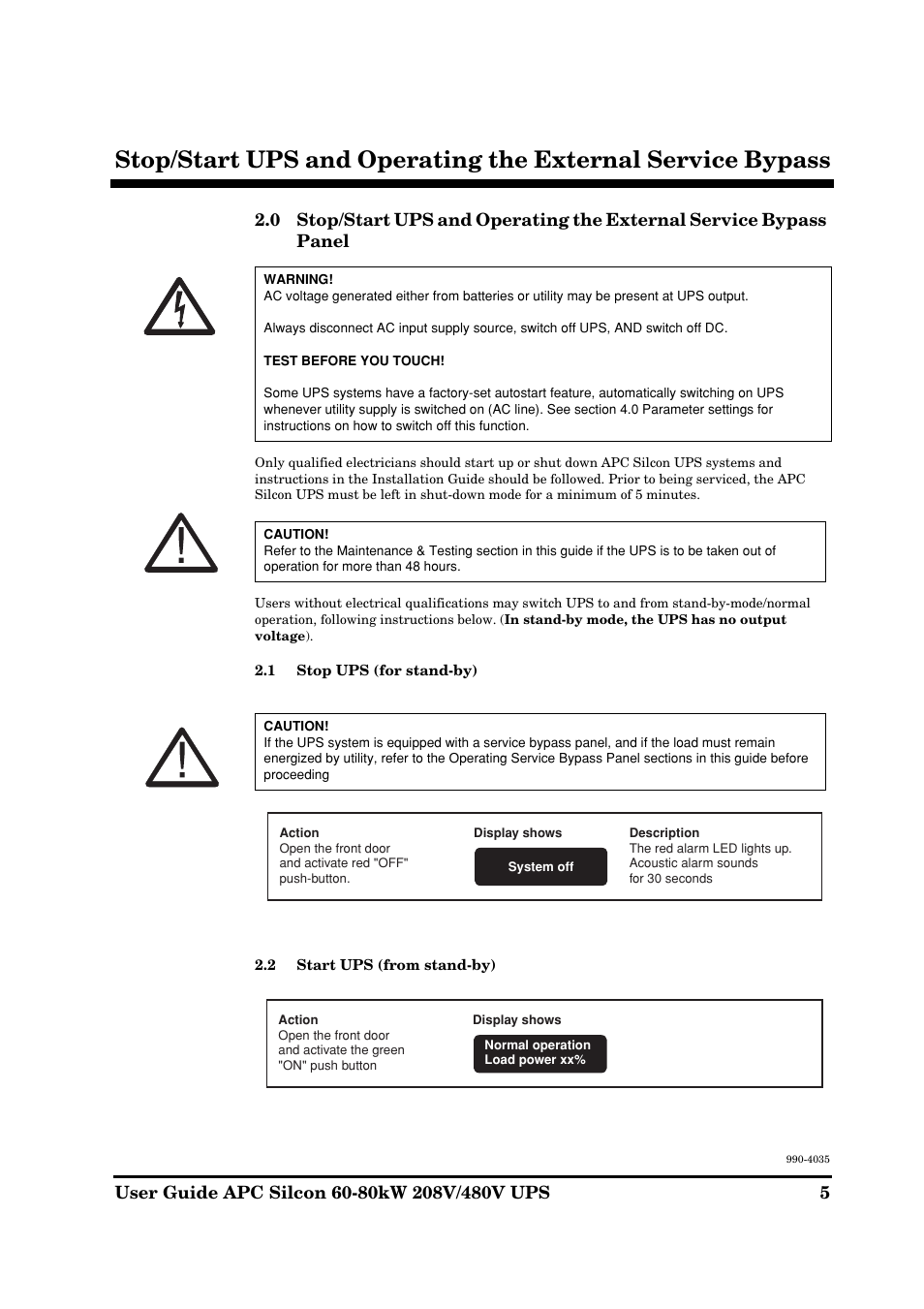American Power Conversion 60-80kW 208/480V User Manual | Page 5 / 34