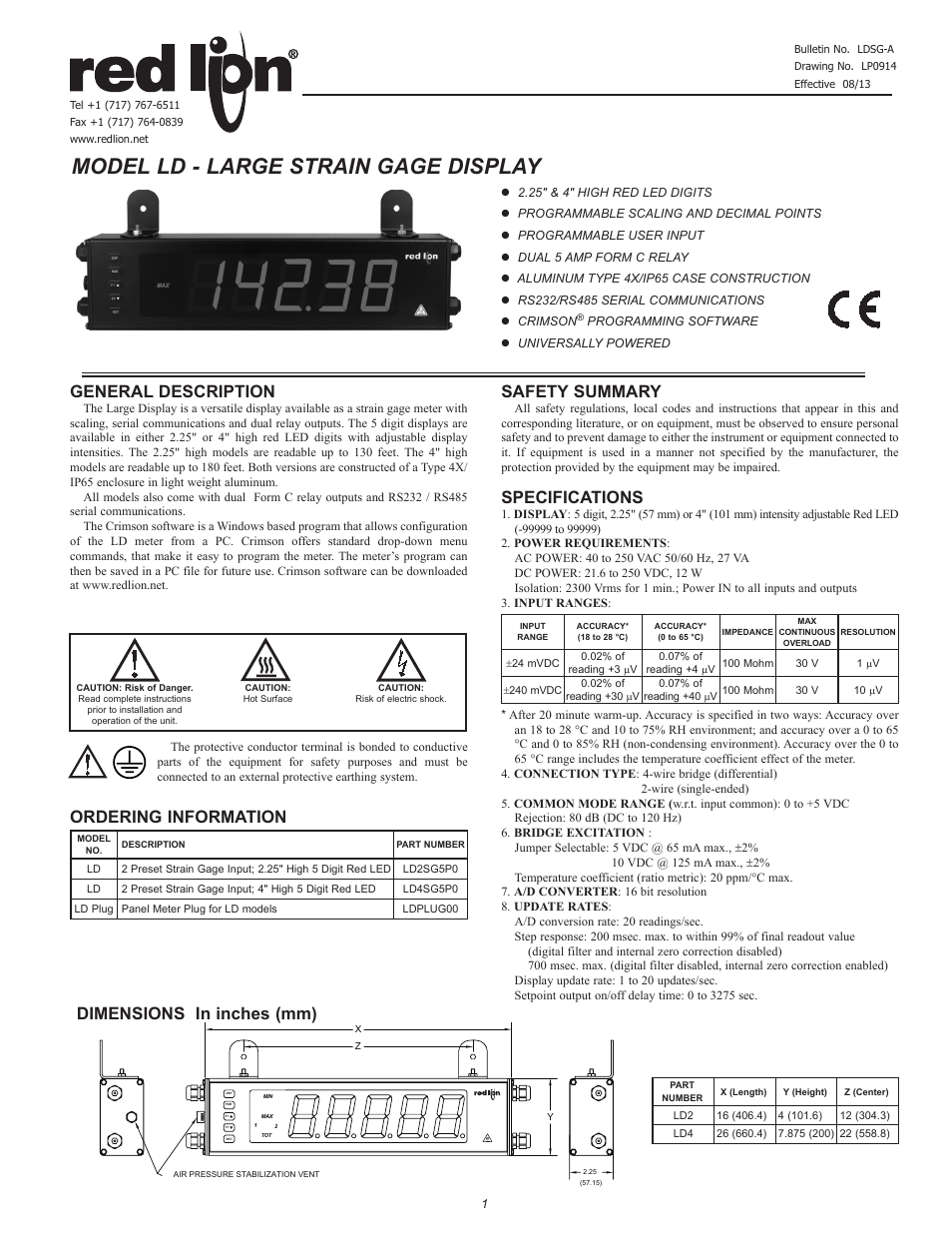 Red Lion LDSG User Manual | 20 pages