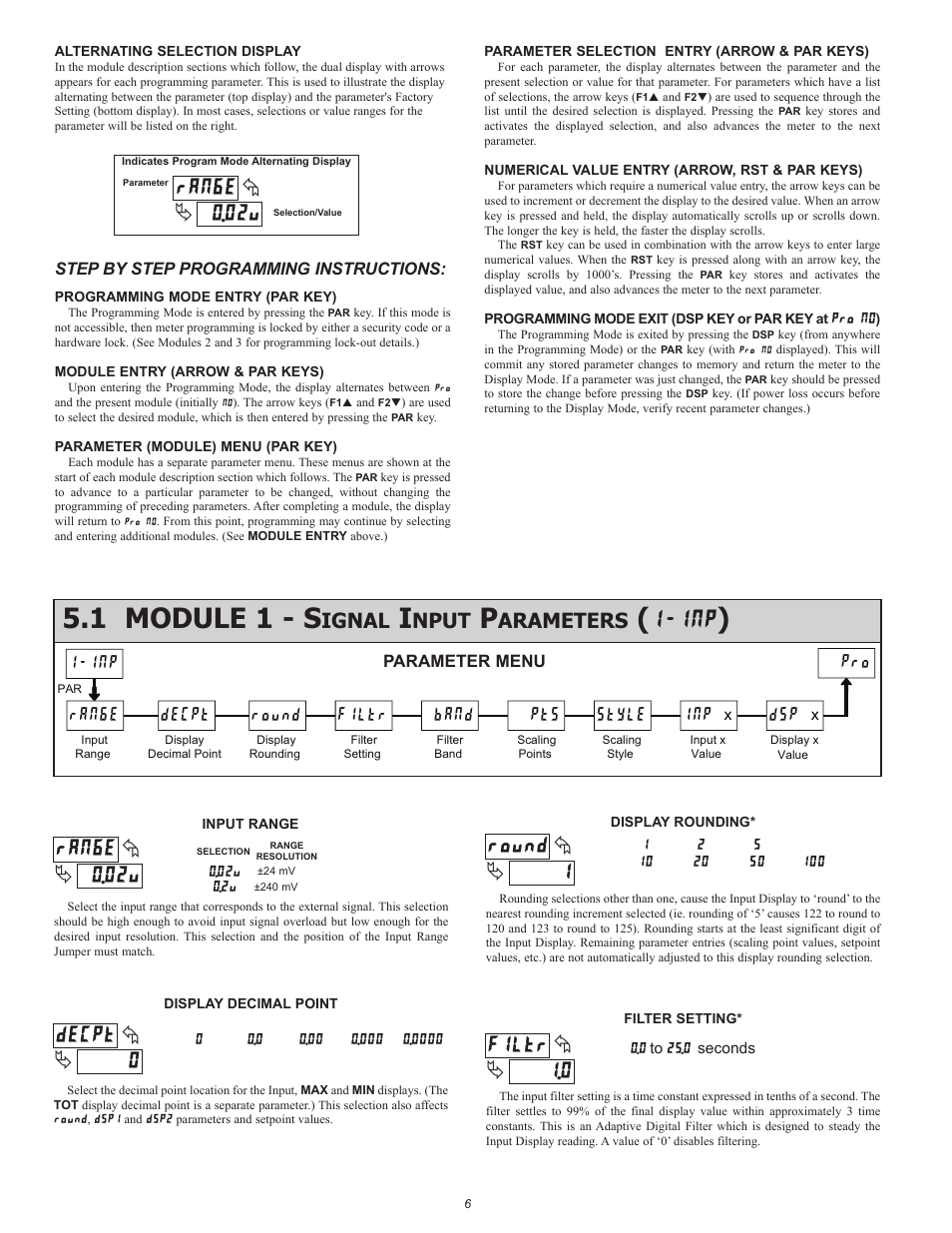 1 module 1 - s, Ignal, Nput | Arameters | Red Lion LDSG User Manual | Page 6 / 20