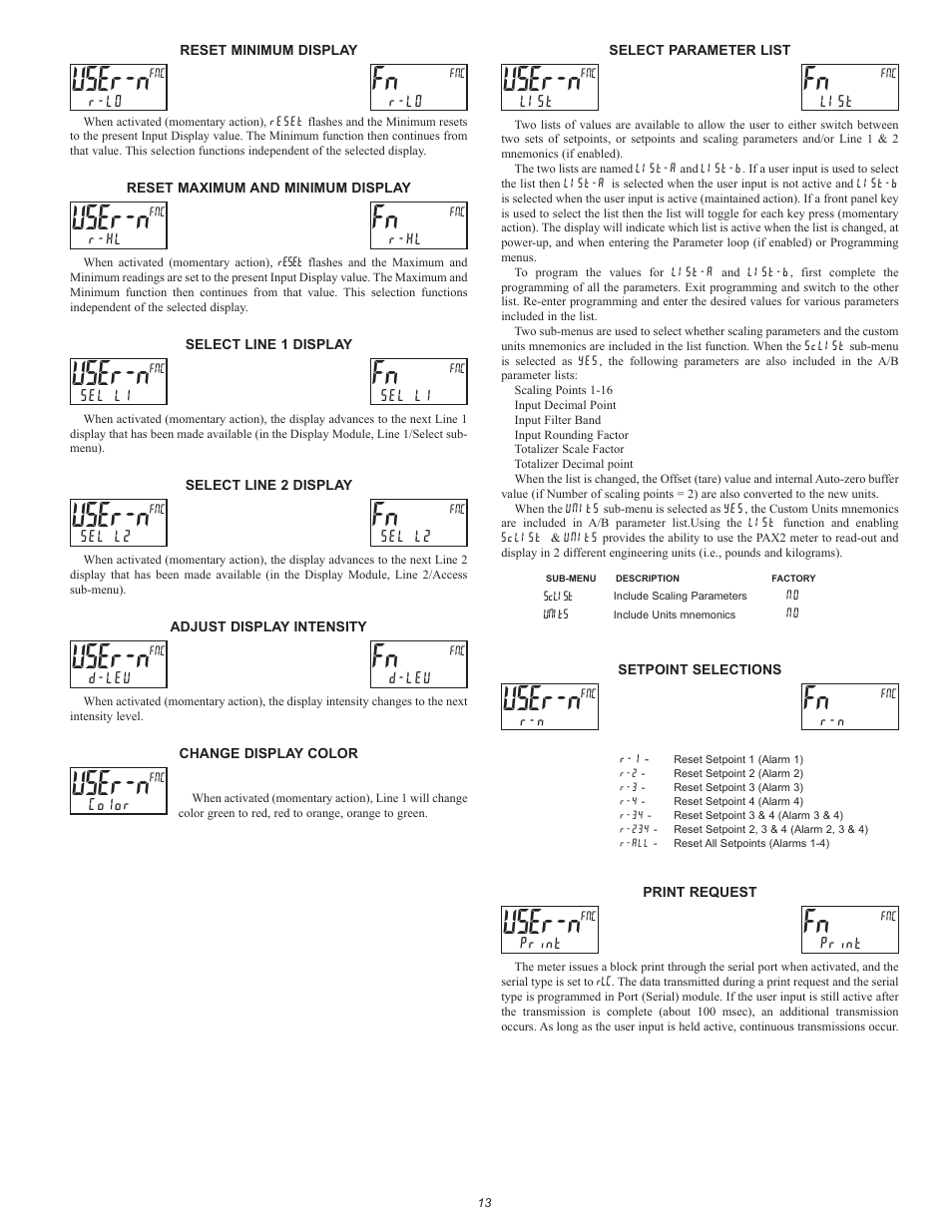 User-n | Red Lion PAX2S User Manual | Page 13 / 36