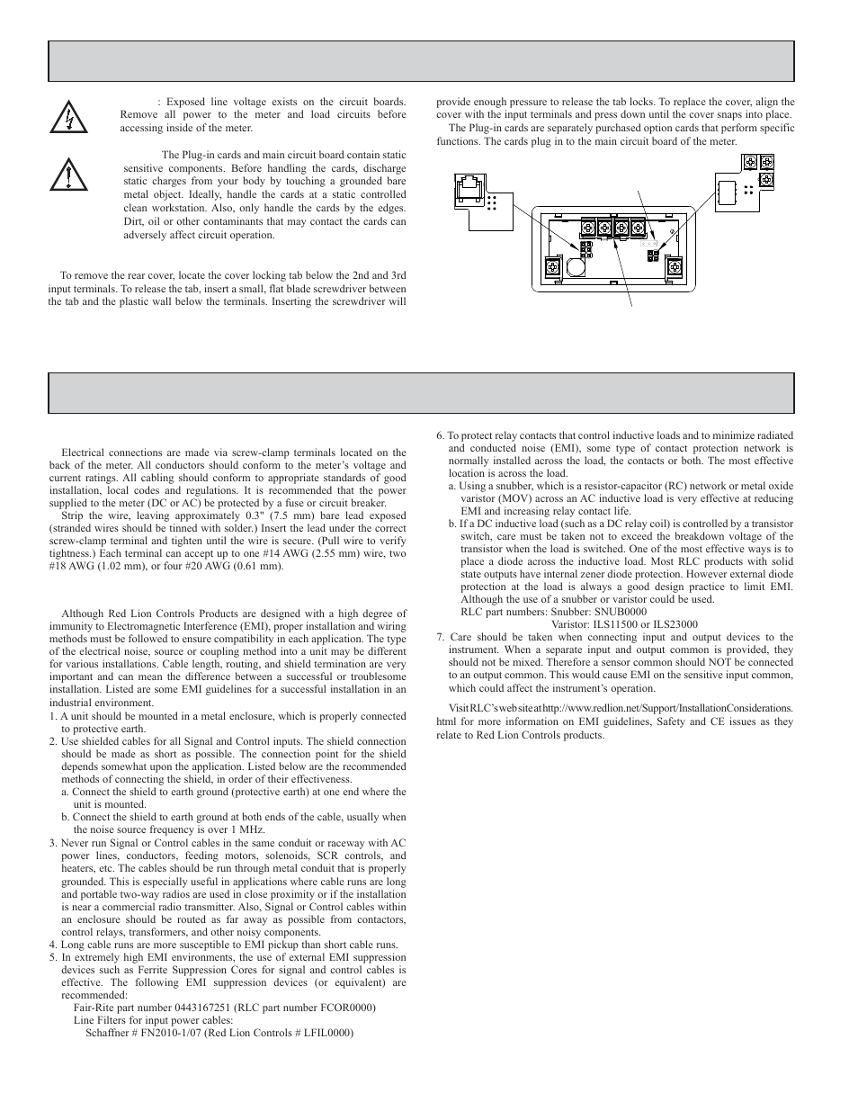 Iring, Eter, Nstalling | Ards | Red Lion CUB5RT User Manual | Page 4 / 12