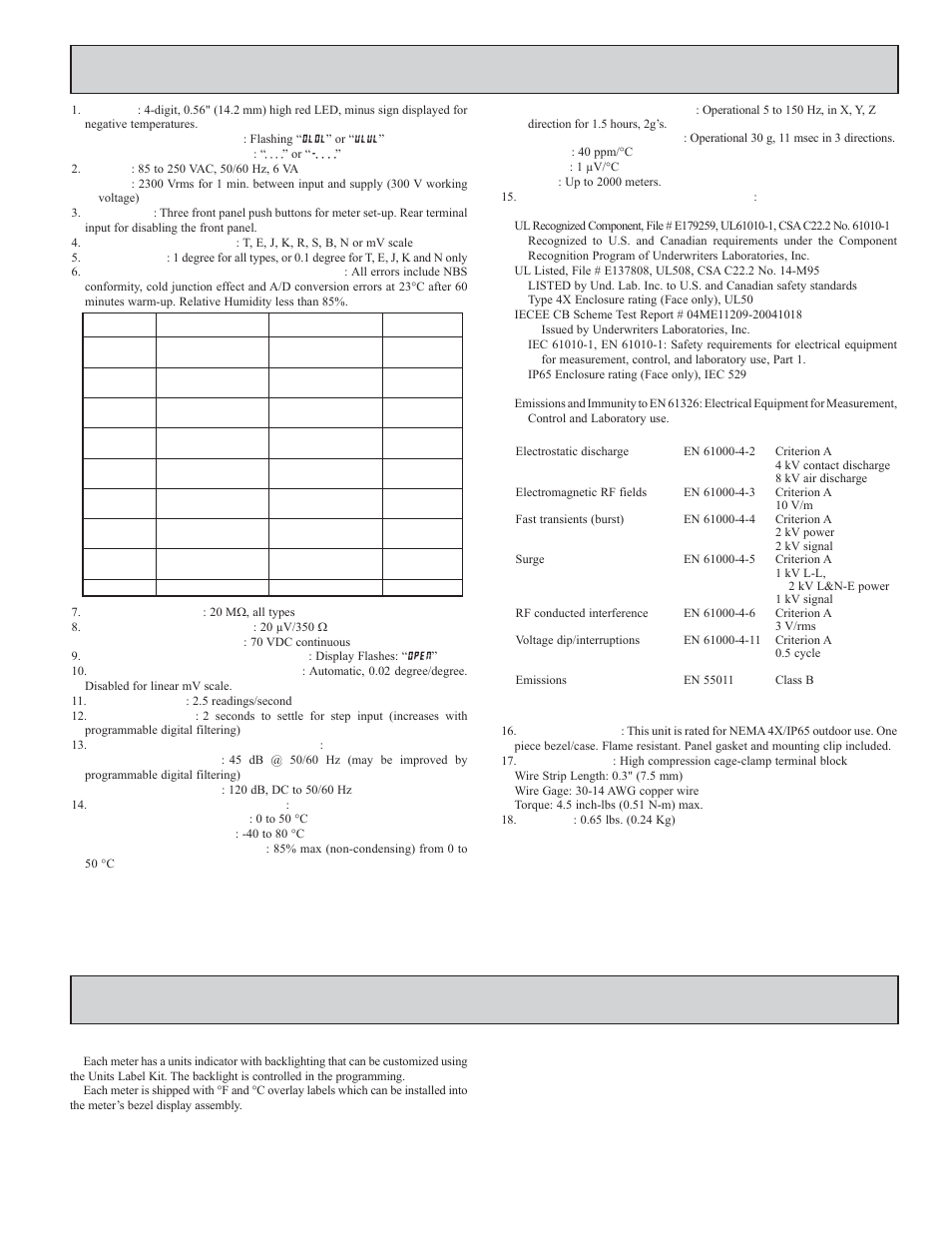 Eneral, Eter, Pecifications | Ccessories | Red Lion PAXLTC User Manual | Page 3 / 8