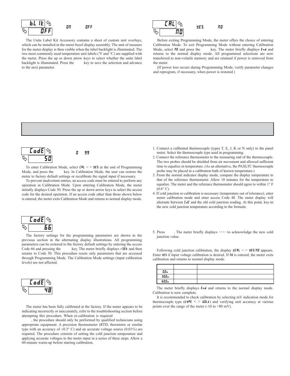 Alibrating, Eter | Red Lion PAXLTC User Manual | Page 7 / 8