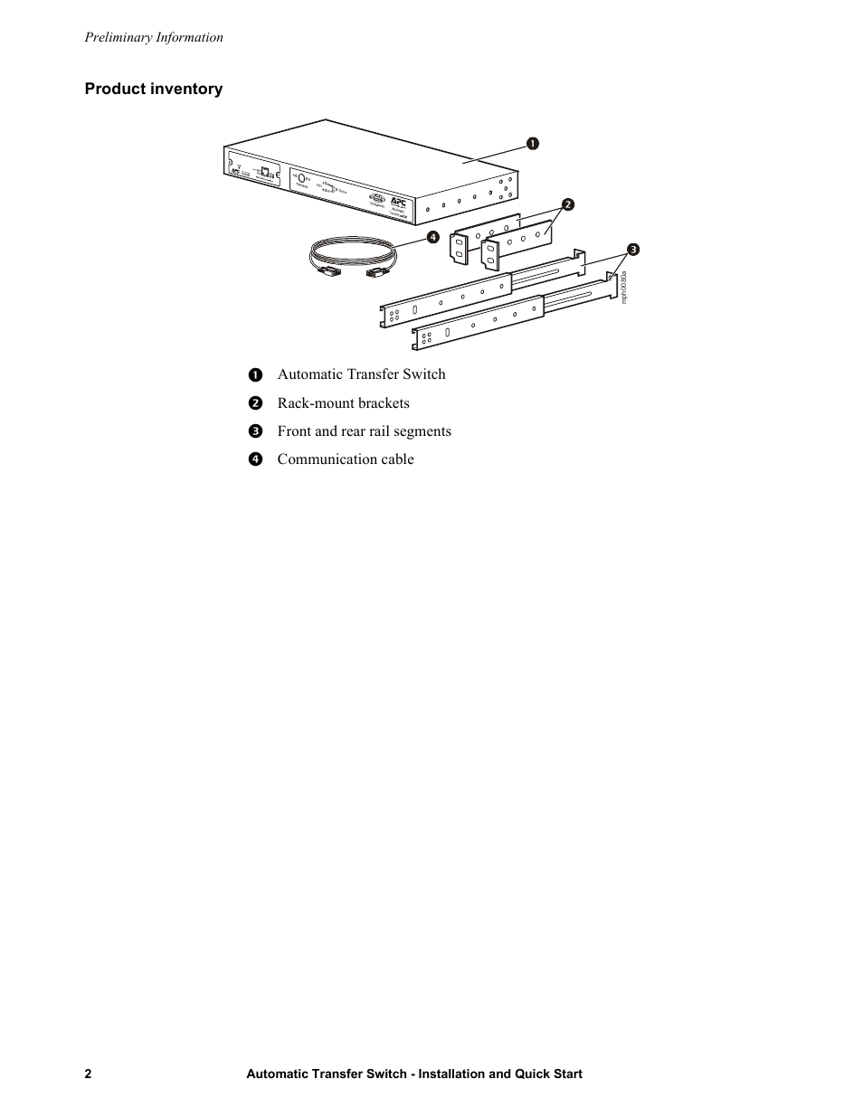 Product inventory | American Power Conversion Automatic Transfer User Manual | Page 6 / 25