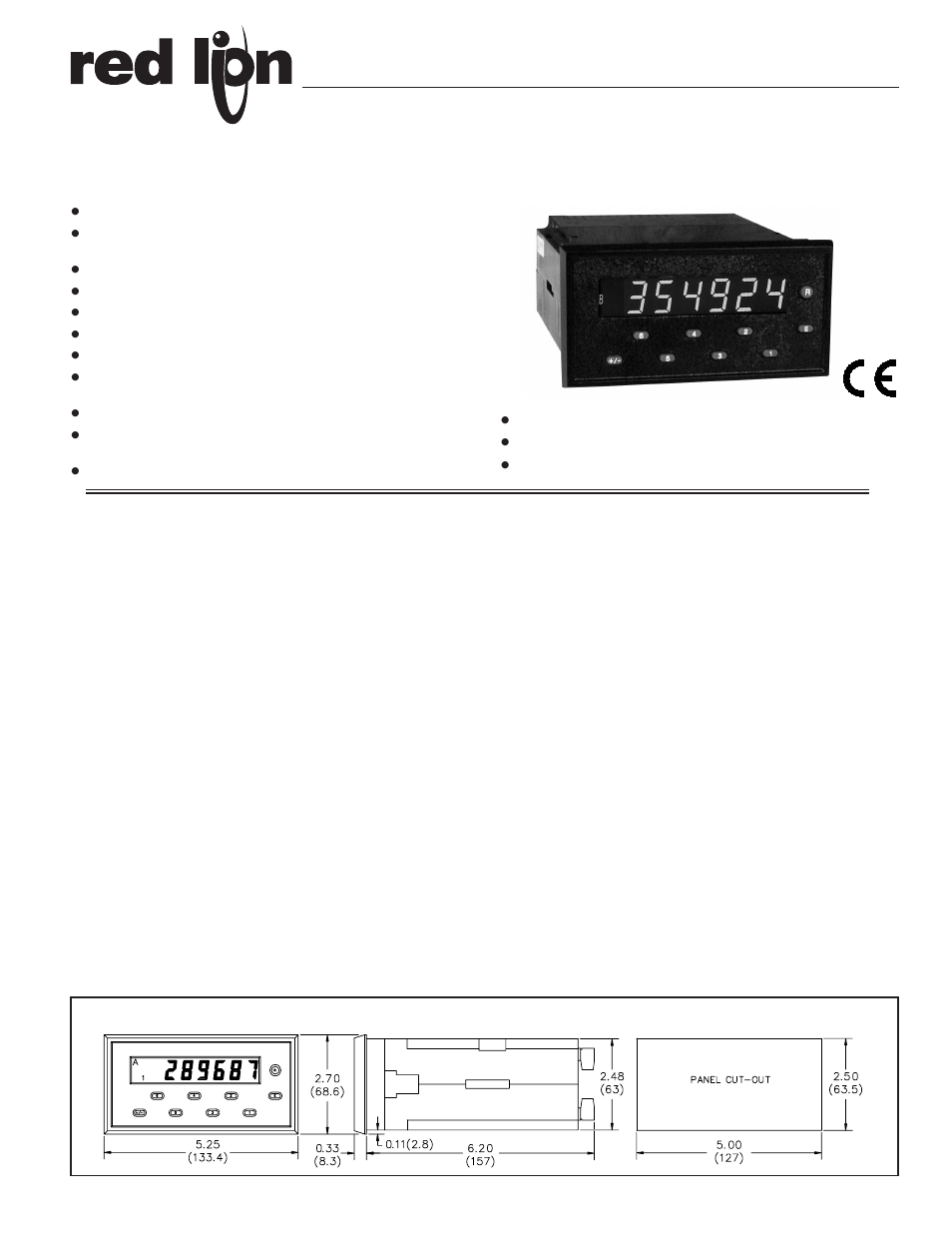 Red Lion GEMINI 52 User Manual | 8 pages