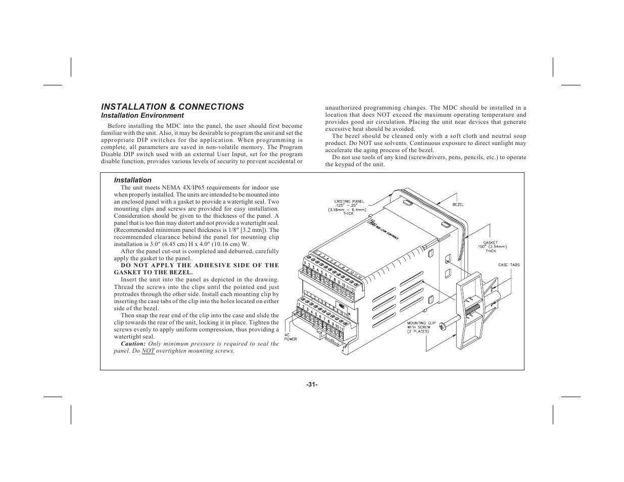 Installation & connections | Red Lion MDC User Manual | Page 33 / 51