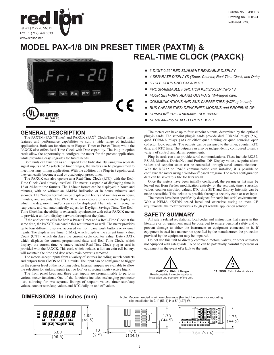 Red Lion PAXCK User Manual | 28 pages