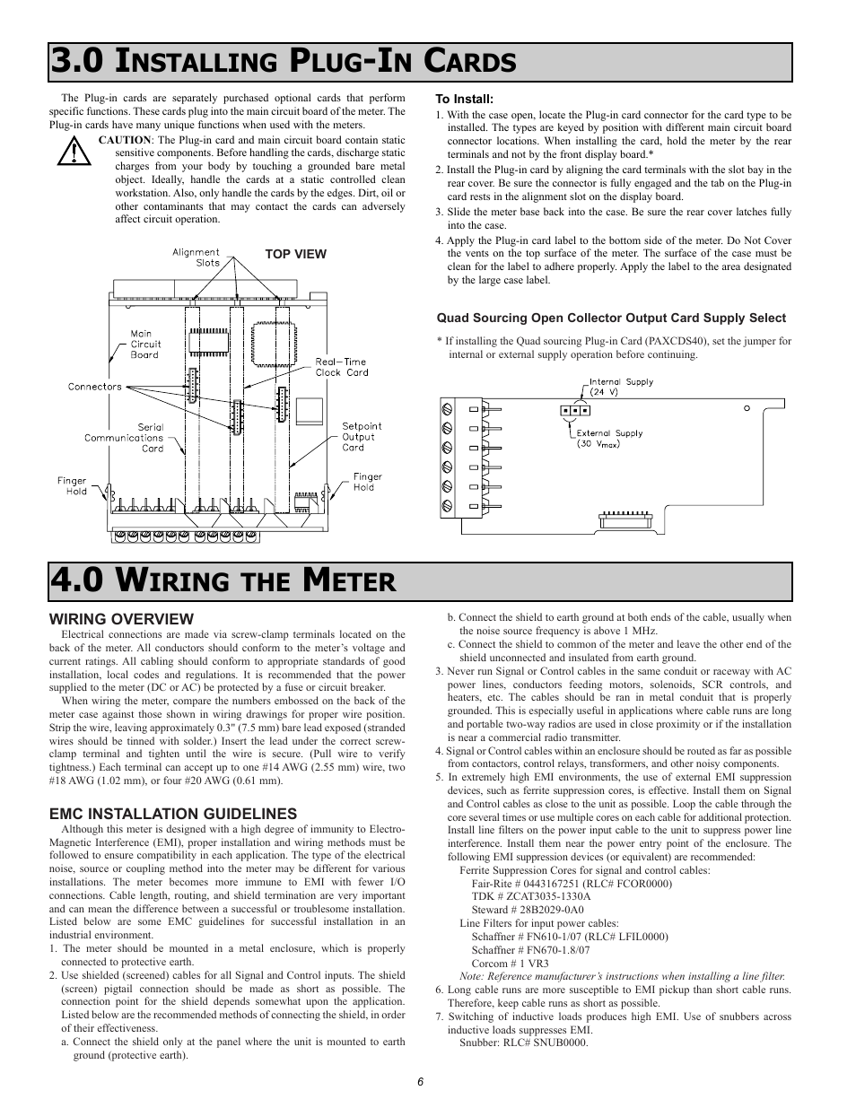 Nstalling, Ards, Iring the | Eter | Red Lion PAXCK User Manual | Page 6 / 28