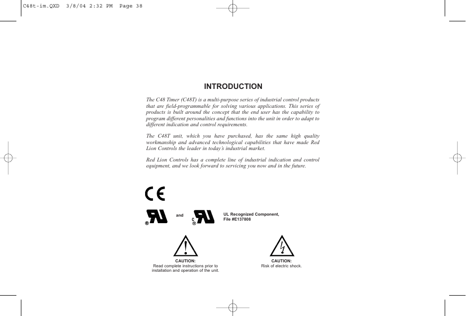 Introduction | Red Lion C48T User Manual | Page 2 / 44